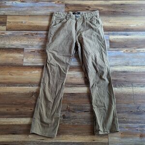 Ridgecut Men's Straight Fit Mid-Rise Canvas Work Pants Brown Size 32x32